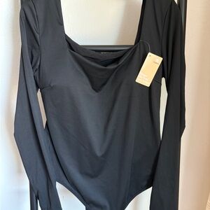 Chic Black Long Sleeve Shapewear Bodysuit
